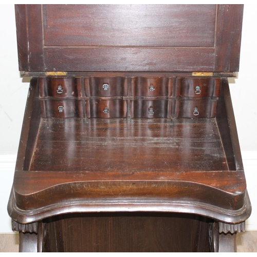 198U - An antique style mahogany Davenport desk with leather inlaid top and 8 drawer fitted interior, appro... 