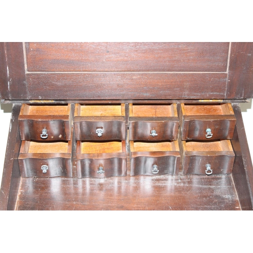 198U - An antique style mahogany Davenport desk with leather inlaid top and 8 drawer fitted interior, appro... 