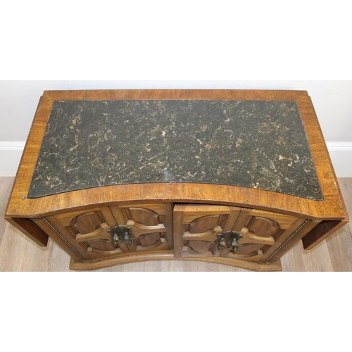 198R - A good quality Italian Neo-Classical style marble topped sideboard or buffet stand with drop flaps a... 