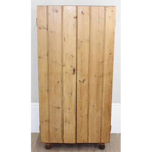 8 - An unusual vintage rustic pine hall or housekeepers cupboard, the interior set with 2 shelves, appro... 