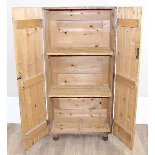 8 - An unusual vintage rustic pine hall or housekeepers cupboard, the interior set with 2 shelves, appro... 