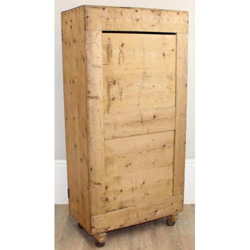 8 - An unusual vintage rustic pine hall or housekeepers cupboard, the interior set with 2 shelves, appro... 