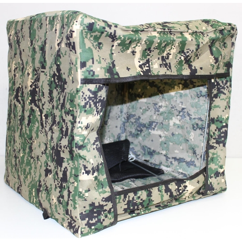 728 - Catapult, camouflage pop up tent box and ball bearings etc