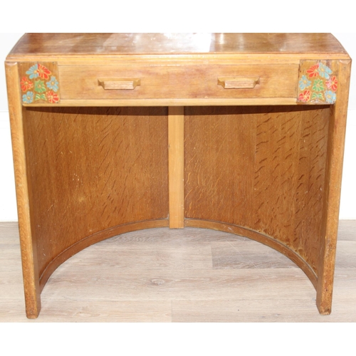 95 - Ebenezer Gomme for G-Plan Furniture - a very unusual Art Deco limed oak dressing table and stool, th... 