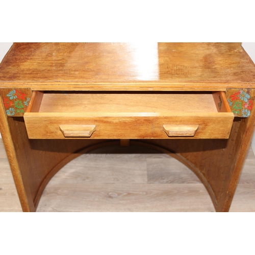 95 - Ebenezer Gomme for G-Plan Furniture - a very unusual Art Deco limed oak dressing table and stool, th... 