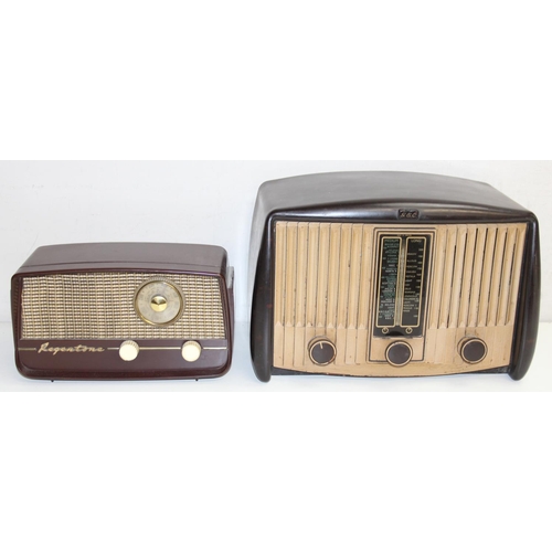 711 - 2 vintage Bakelite cased radios to inc a GEC 5244 & a Regentone model DP3, the largest approx 40cm w... 