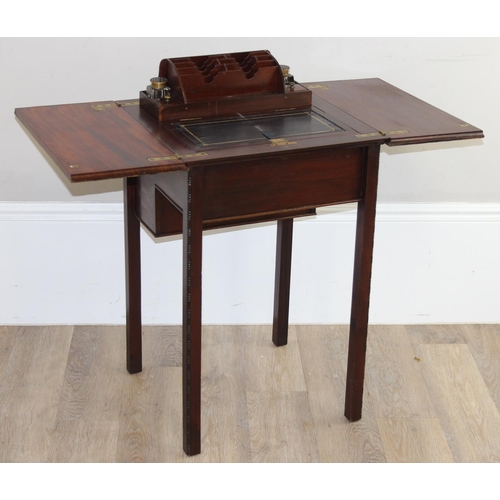 117 - A superb quality Edwardian inlaid mahogany pop-up or Jack in the Box writing desk, the hinged panels... 