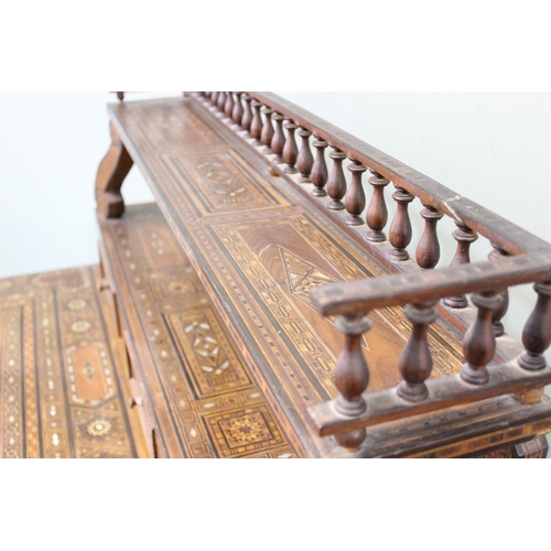 13 - A superb quality highly decorative Syrian or North African Moorish Mashrabiya style desk, dated 1930... 