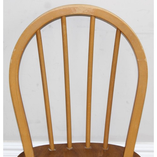 23 - A set of 4 Ercol hoop back dining chairs, blonde finish, model 400, each approx 87cm tall