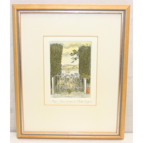 444 - Sheila Stafford - 2 vintage limited edition coloured etchings entitled 