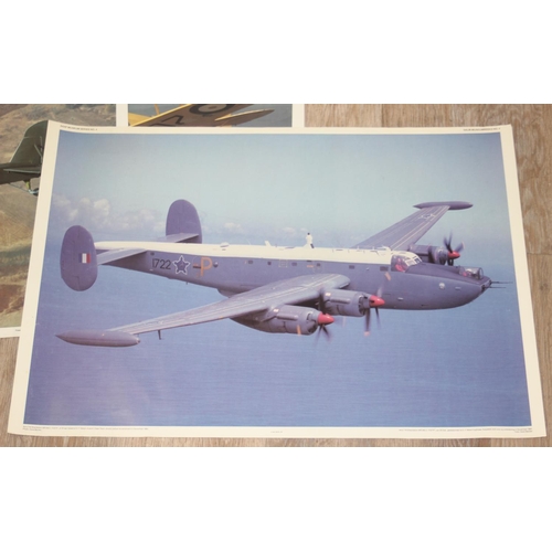 452 - Qty of assorted vintage military plane and aviation related prints, all unframed, one signed in penc... 