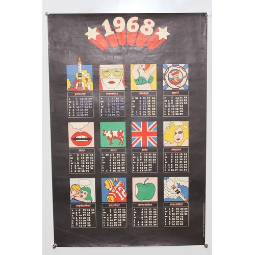 470 - 1968 calendar poster produced by Popprint for Perspective Designs Ltd, printed in England, approx 76... 