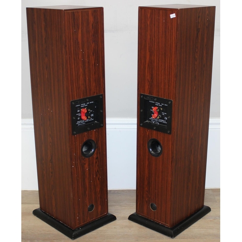 736 - A pair of Acoustic Energy 100 Series model AE 109 floor standing speakers with rosewood effect cabin... 