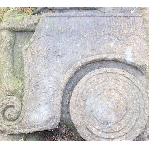 301 - A large vintage stone carving depicting a Buddhist deity in chariot, likely South East Asian, unknow... 