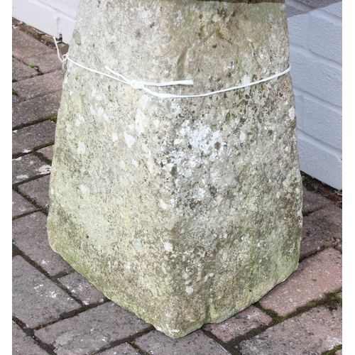 338 - A large carved stone staddle stone with top, approx 48cm W x 63cm H