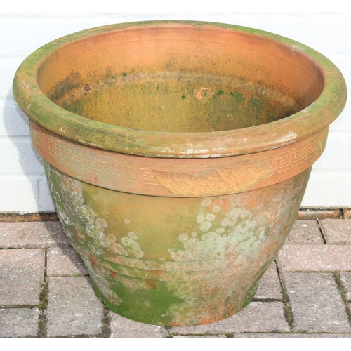 349A - Qty of various terracotta items to include chimney pots and a planter, largest approx 53cm W x 38cm ... 