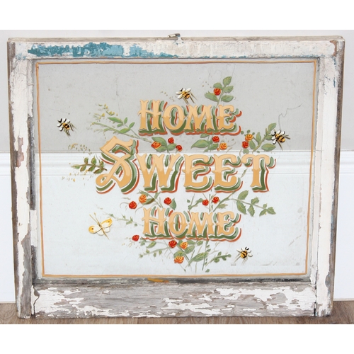 402A - A vintage hand painted caravan window panel 