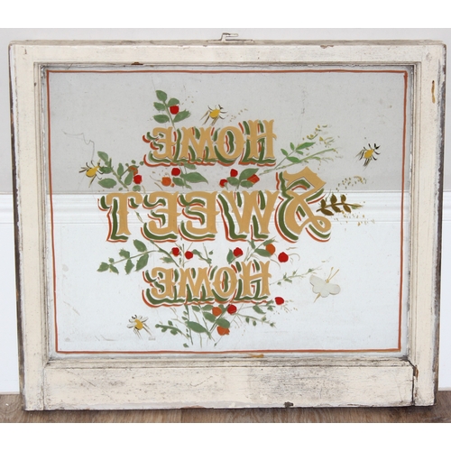 402A - A vintage hand painted caravan window panel 