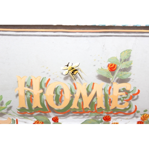 402A - A vintage hand painted caravan window panel 