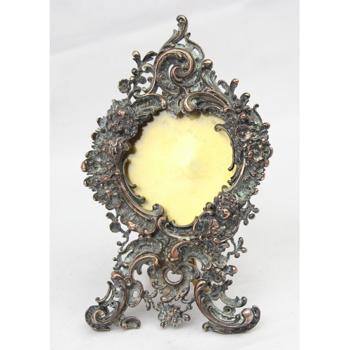 1099J - A very decorative German silver plated photograph frame of Rococo design, likely 19th century, marke... 