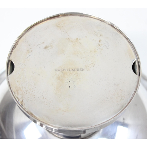 1018B - Ralph Lauren - a silver plated pedestal fruit bowl, marked to base, 26cm wide x 17cm tall