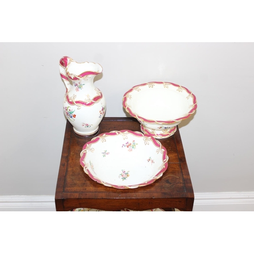 194 - A Georgian mahogany wash-stand with bowl and other ceramic pieces, approx 36cm x 36cm x 79cm