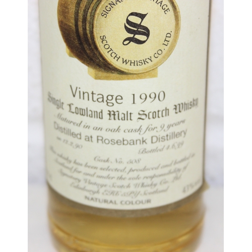 1456 - A bottle of Lowland Signatory Vintage Single Malt Scotch Whisky, 9 years old and distilled at Roseba... 