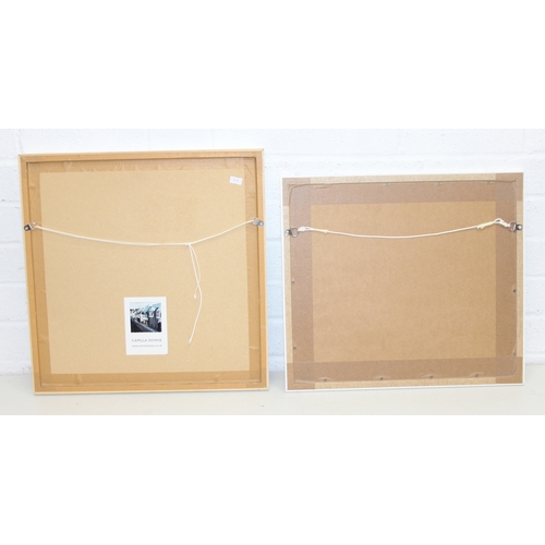 354 - Camilla Dowse (British, Contemporary), two monochrome slightly abstract prints one depicting chicken... 