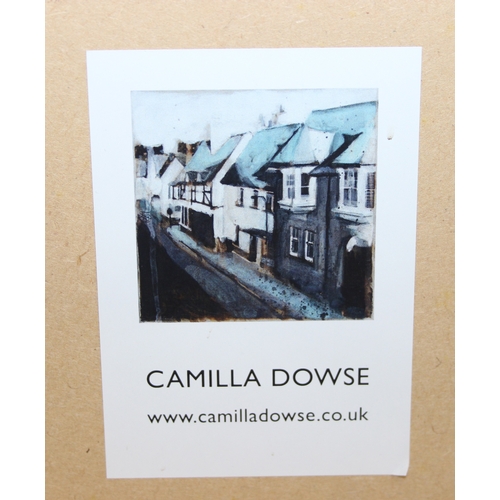 354 - Camilla Dowse (British, Contemporary), two monochrome slightly abstract prints one depicting chicken... 