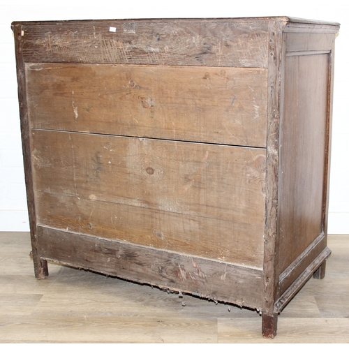 3 - A Georgian oak two over three chest of drawers with brass fittings, likely 18th century, 95cm x 53cm... 