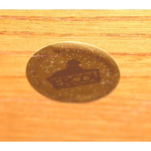 8 - Ercol - a retro 3-tiered Ercol Windsor trolley, blonde finish, approx 71cm wide x 47cm deep x 78cm t... 