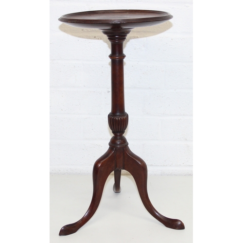 37 - A small antique mahogany wine table with tripod base and an antique mahogany Sutherland dropleaf tab... 
