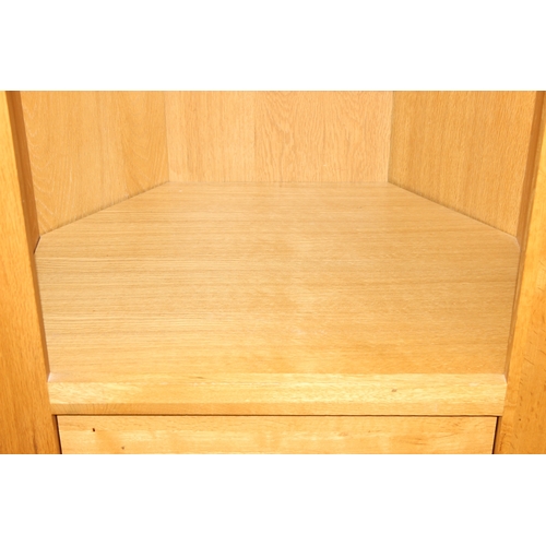 48 - A large good quality modern light oak book shelf or display shelf, 70cm x 50cm x 206cm