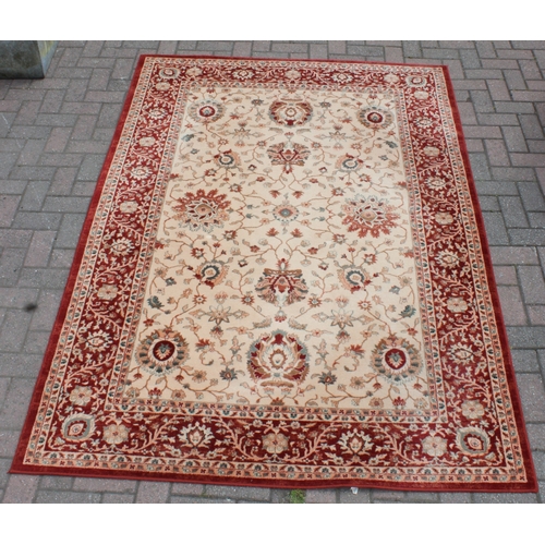 201 - A large John Lewis rug, Royal Heritage Mahal design in ivory and rust colouring, wool, original RRP ... 