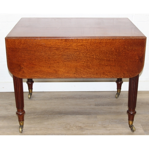 80 - Holland & Sons of London - a mid-late 19th century dropleaf table with single drawer, the drawer sta... 