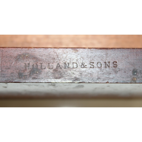 80 - Holland & Sons of London - a mid-late 19th century dropleaf table with single drawer, the drawer sta... 