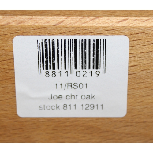 13 - A modern dining table with black slate top and two chairs, light oak finish, 110cm x 70cm x 75cm