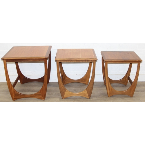 14 - G-Plan Astro - a retro nest of three tables, label verso, the largest table 50cm x 50cm x 51cm