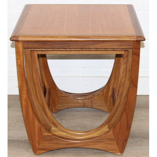 14 - G-Plan Astro - a retro nest of three tables, label verso, the largest table 50cm x 50cm x 51cm