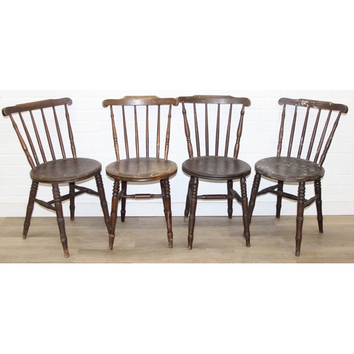 105 - A set of four stickback chairs with penny seats, early 20th century, each 81cm tall [4]