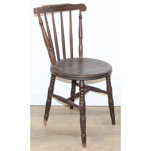 105 - A set of four stickback chairs with penny seats, early 20th century, each 81cm tall [4]