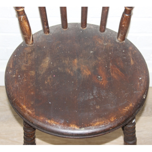 105 - A set of four stickback chairs with penny seats, early 20th century, each 81cm tall [4]