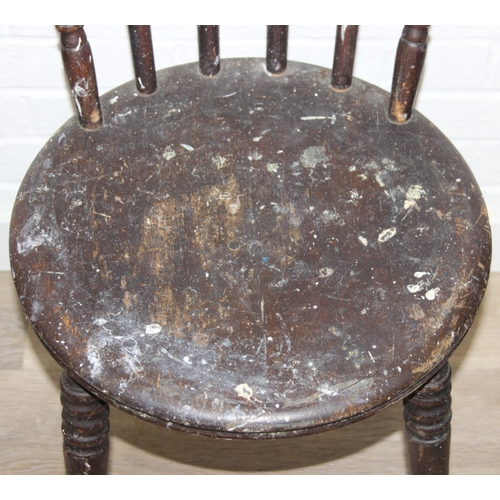 105 - A set of four stickback chairs with penny seats, early 20th century, each 81cm tall [4]