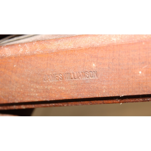 53 - James Williamson (believed to be for Timbertops Thurmaston), a vintage oak or elm spinning wheel, st... 