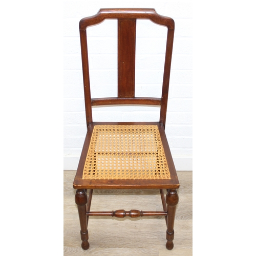 177 - Four pieces of Bergere seated furniture to inc a pair of bedroom chairs and two stools of different ... 