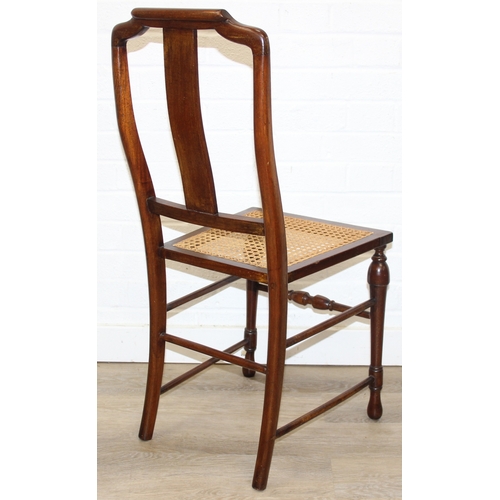 177 - Four pieces of Bergere seated furniture to inc a pair of bedroom chairs and two stools of different ... 