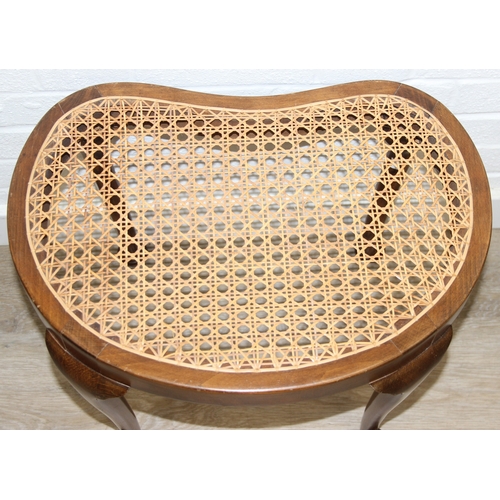 177 - Four pieces of Bergere seated furniture to inc a pair of bedroom chairs and two stools of different ... 