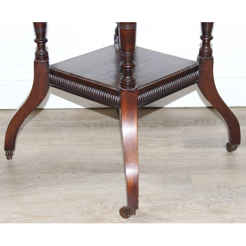 101 - An Edwardian octagonal topped mahogany table, stamped for Joslins of Colchester under, and a further... 