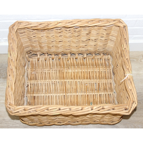 284 - A pair of vintage wicker baskets with open tops, each 53cm x 43cm x 34cm [2]