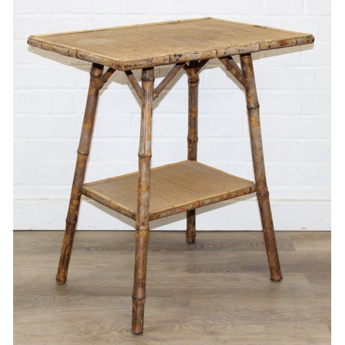 67 - An Aesthetic movement period bamboo side table, 60cm x 40cm x 67cm
